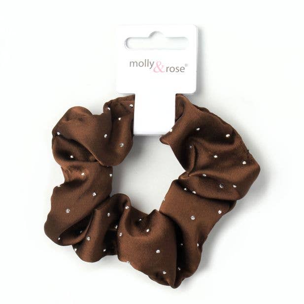Regular - Satin Scrunchie With Diamante Detail. Dia.10cm