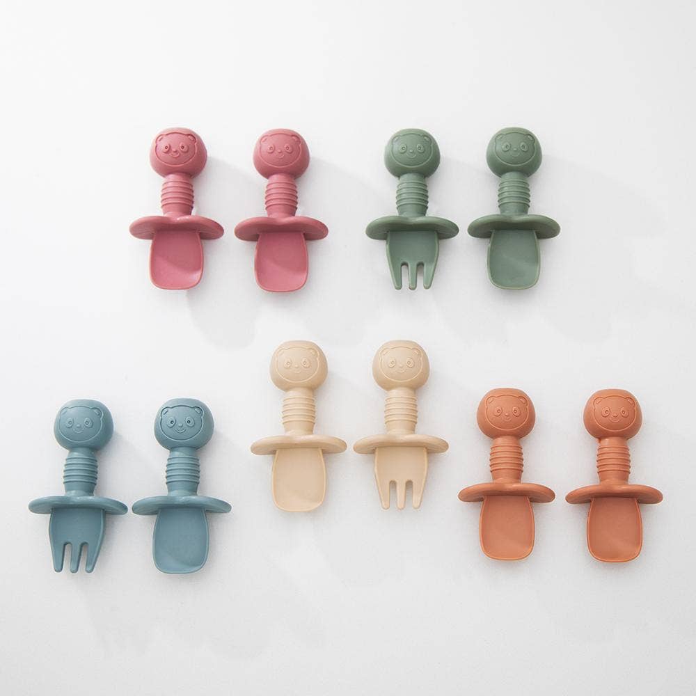 Silicone Baby Cutlery Set: Cream