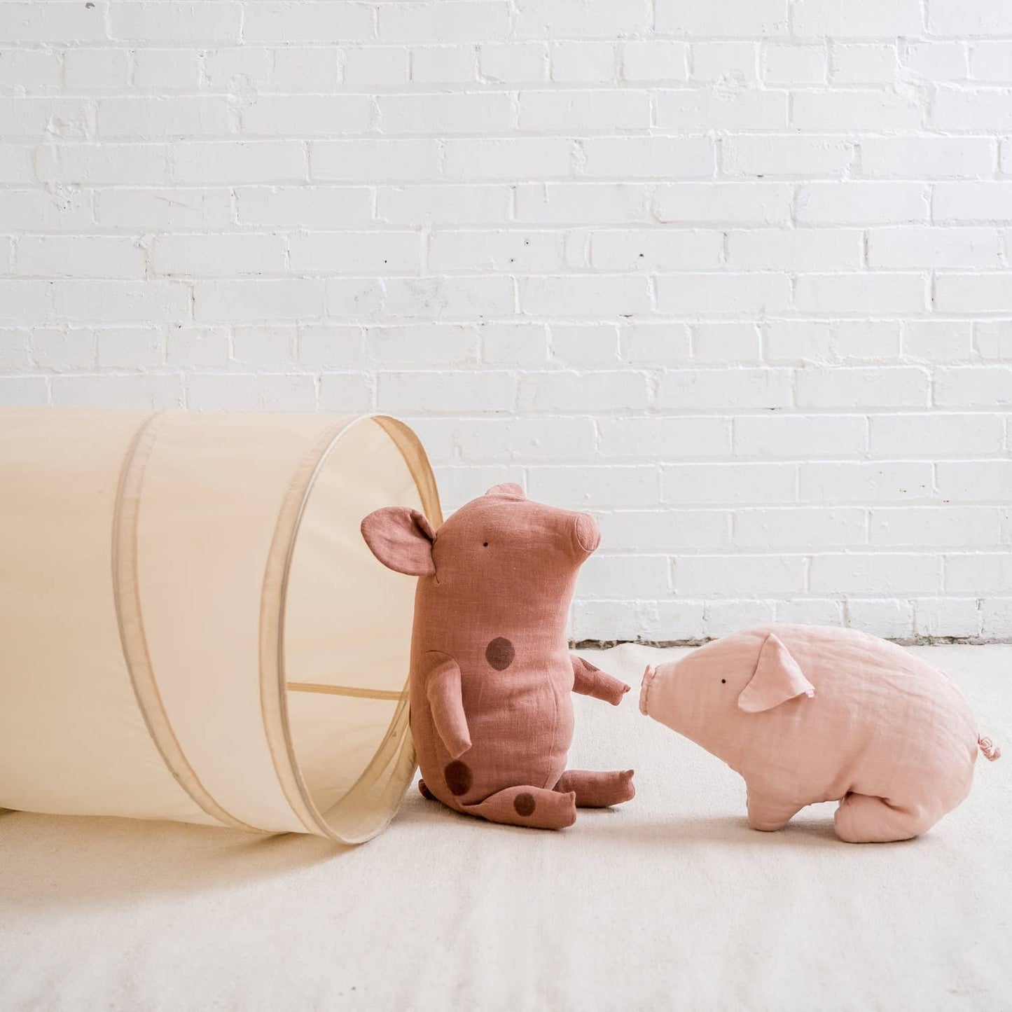 Kids Play Tunnel with Eco-Friendly Recycled Fabric: Terrazzo Clay