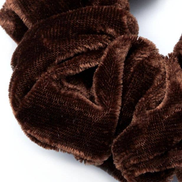Regular - Brown Velvet Scrunchie. Dia.10cm