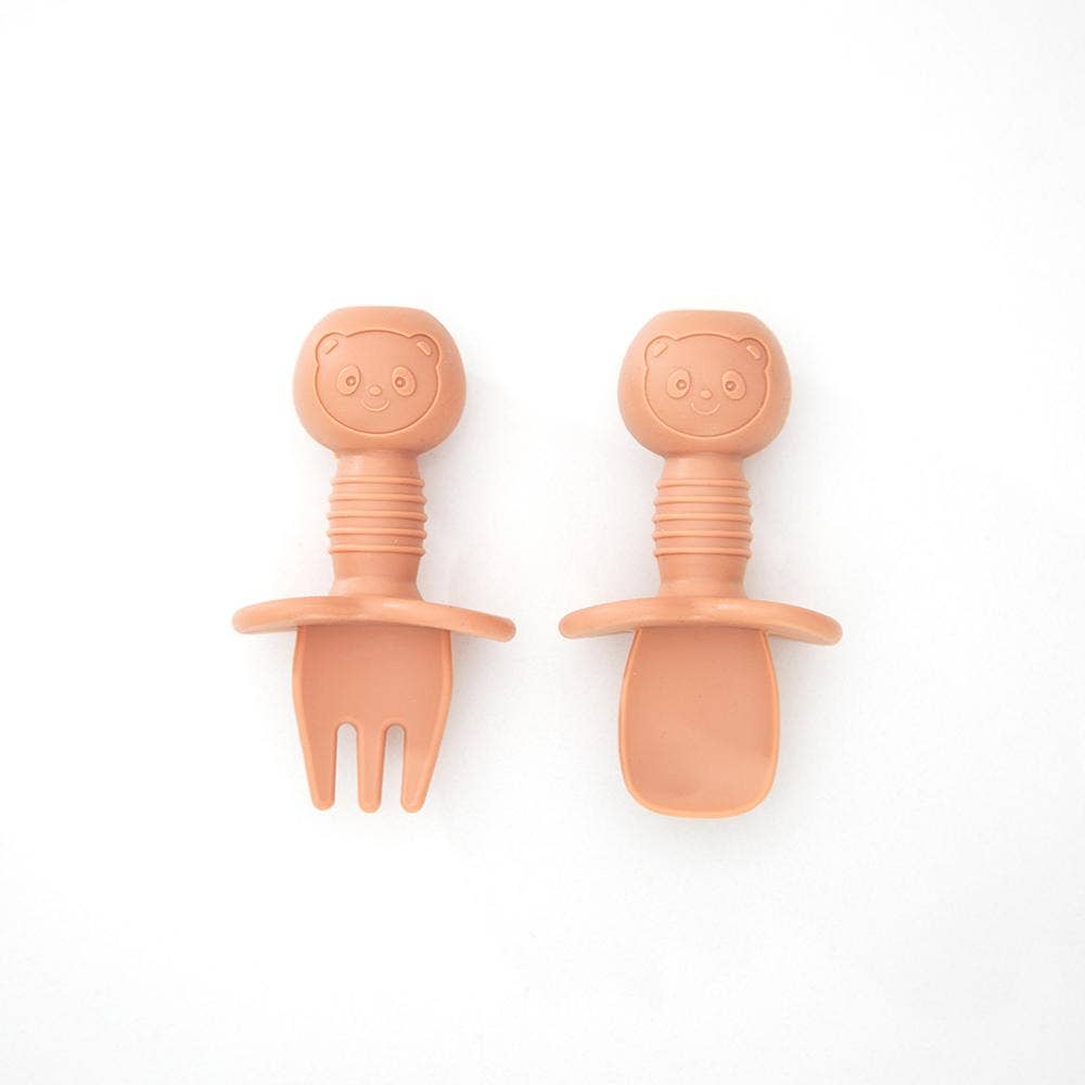 Silicone Baby Cutlery Set: Mulberry