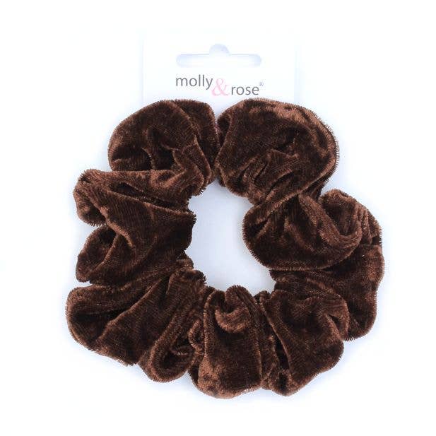 Regular - Brown Velvet Scrunchie. Dia.10cm