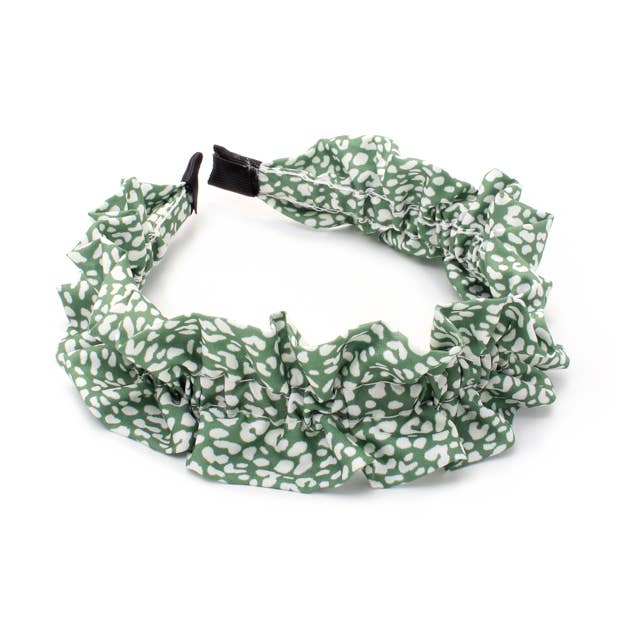 1cm wide animal print ruffle aliceband