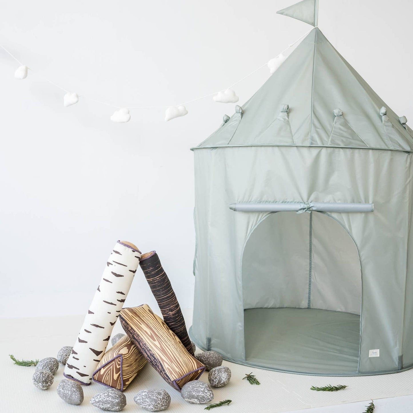 Recycled Fabric Play Tent Castle - Solid Colors: Green