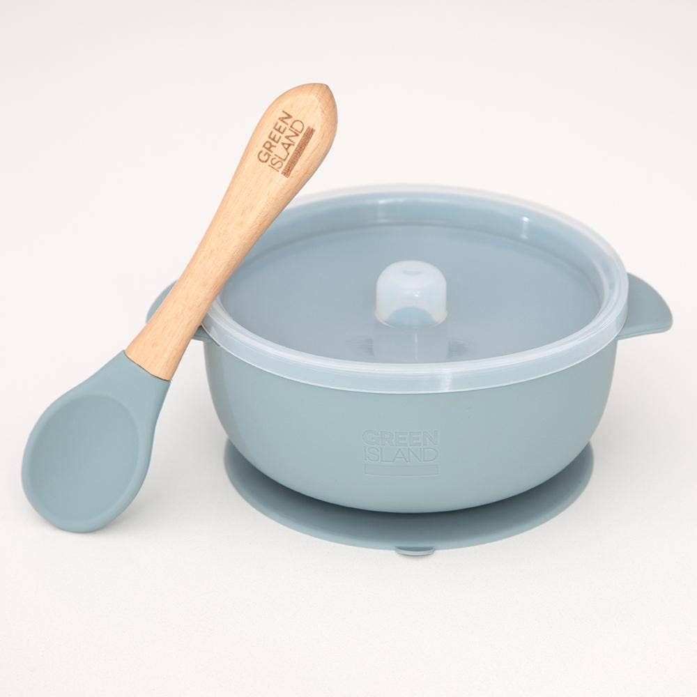 Silicone Baby Bowl & Spoon: Blush