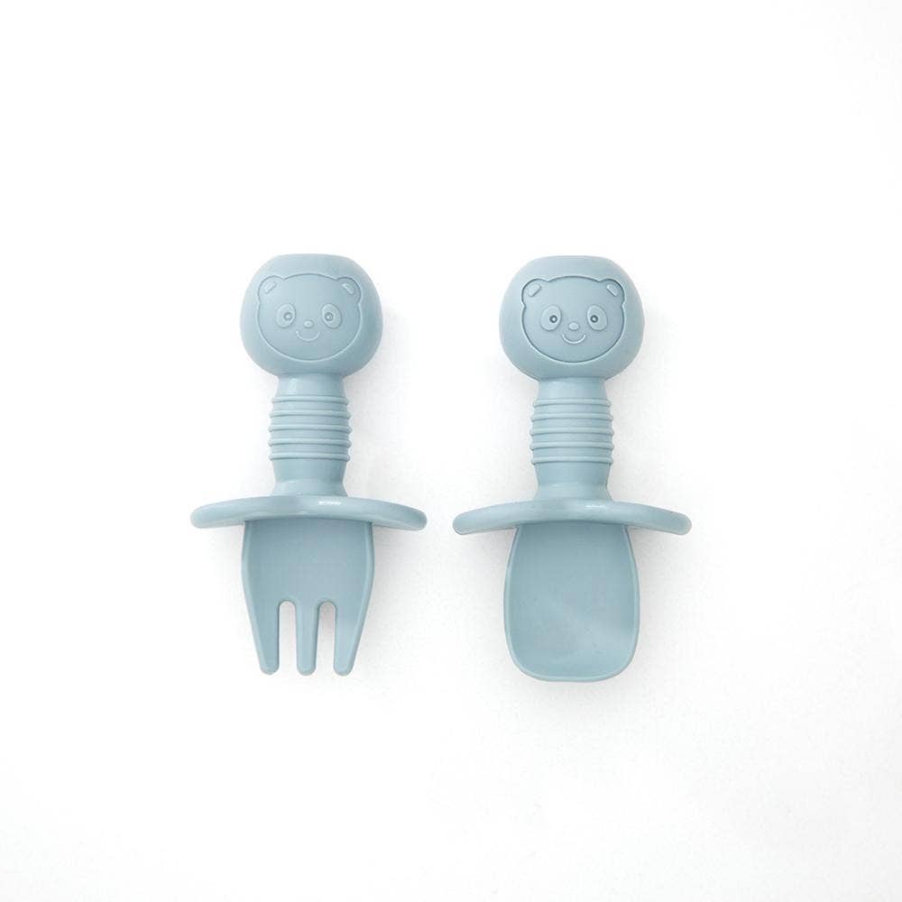 Silicone Baby Cutlery Set: Mulberry