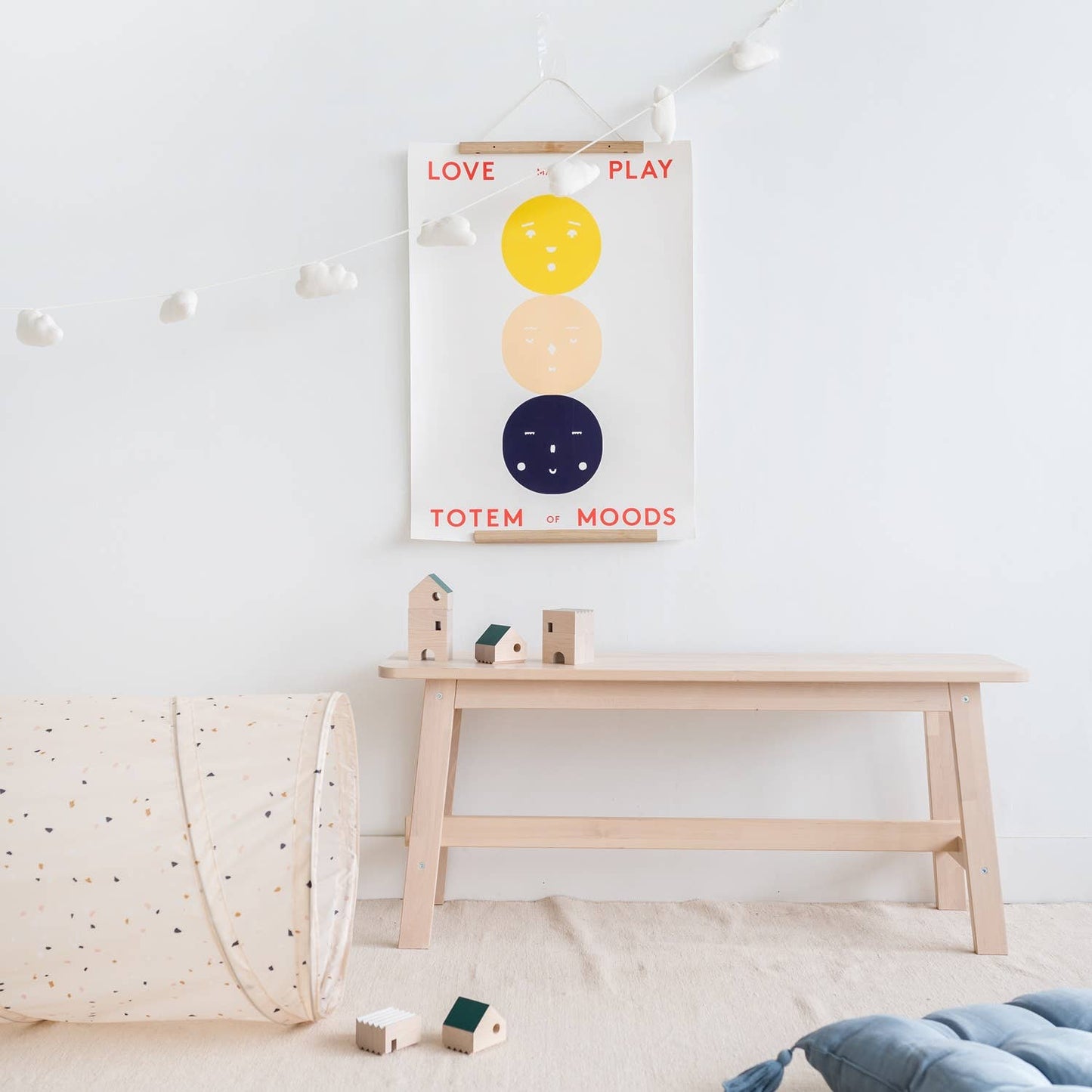 Kids Play Tunnel with Eco-Friendly Recycled Fabric: Terrazzo Clay
