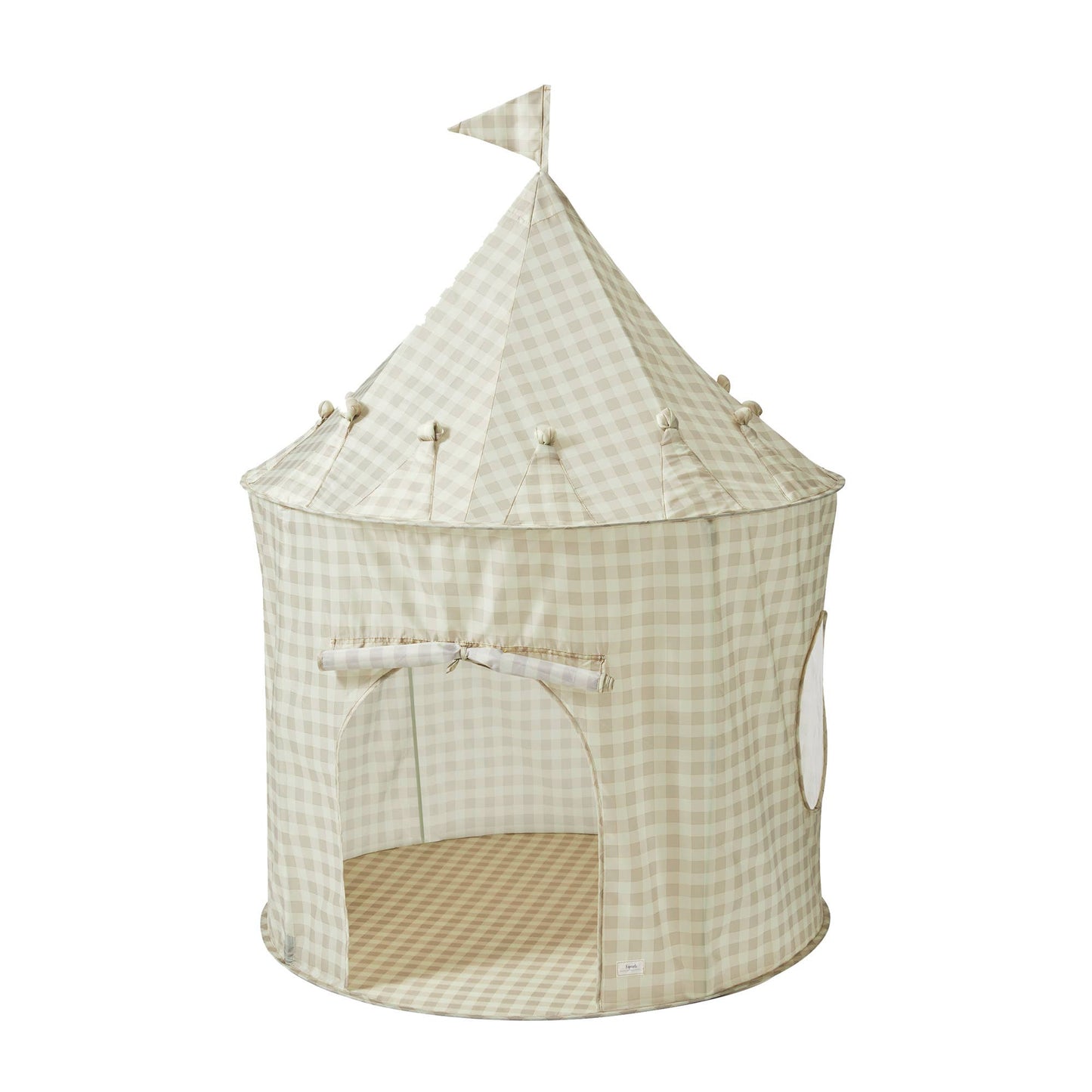 Recycled Fabric Play Tent Castle - Prints: Terrazzo Beige