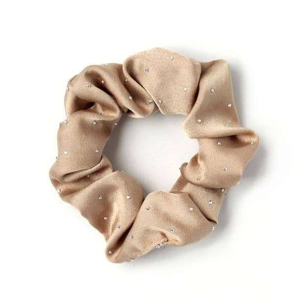 Regular - Satin Scrunchie With Diamante Detail. Dia.10cm