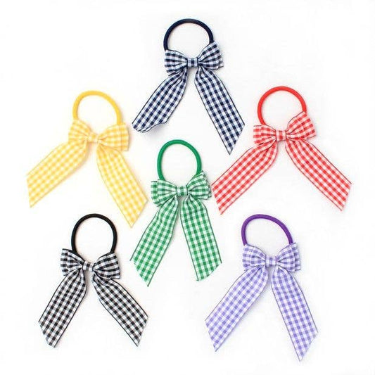 Bow Elastic - Gingham Mix - Card of 1 - 4mm Thick