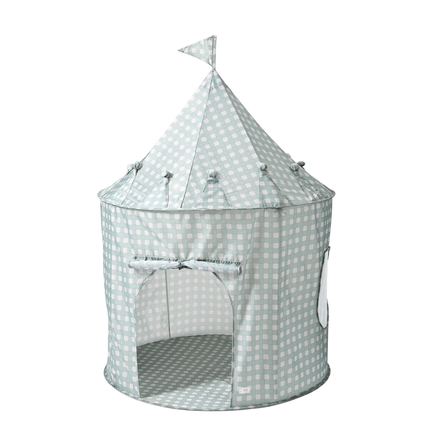 Recycled Fabric Play Tent Castle - Prints: Blueberry Ivory