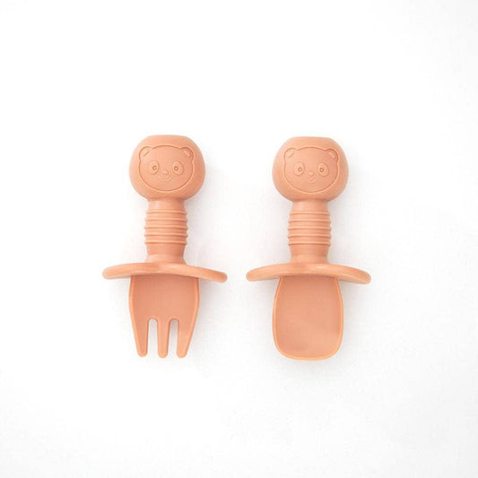 Silicone Baby Cutlery Set: Blush