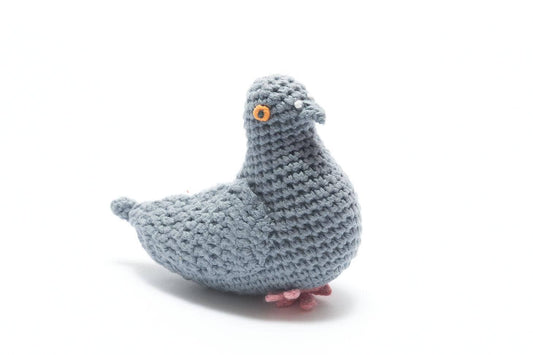 Fair Trade Crochet Pigeon Baby Rattle