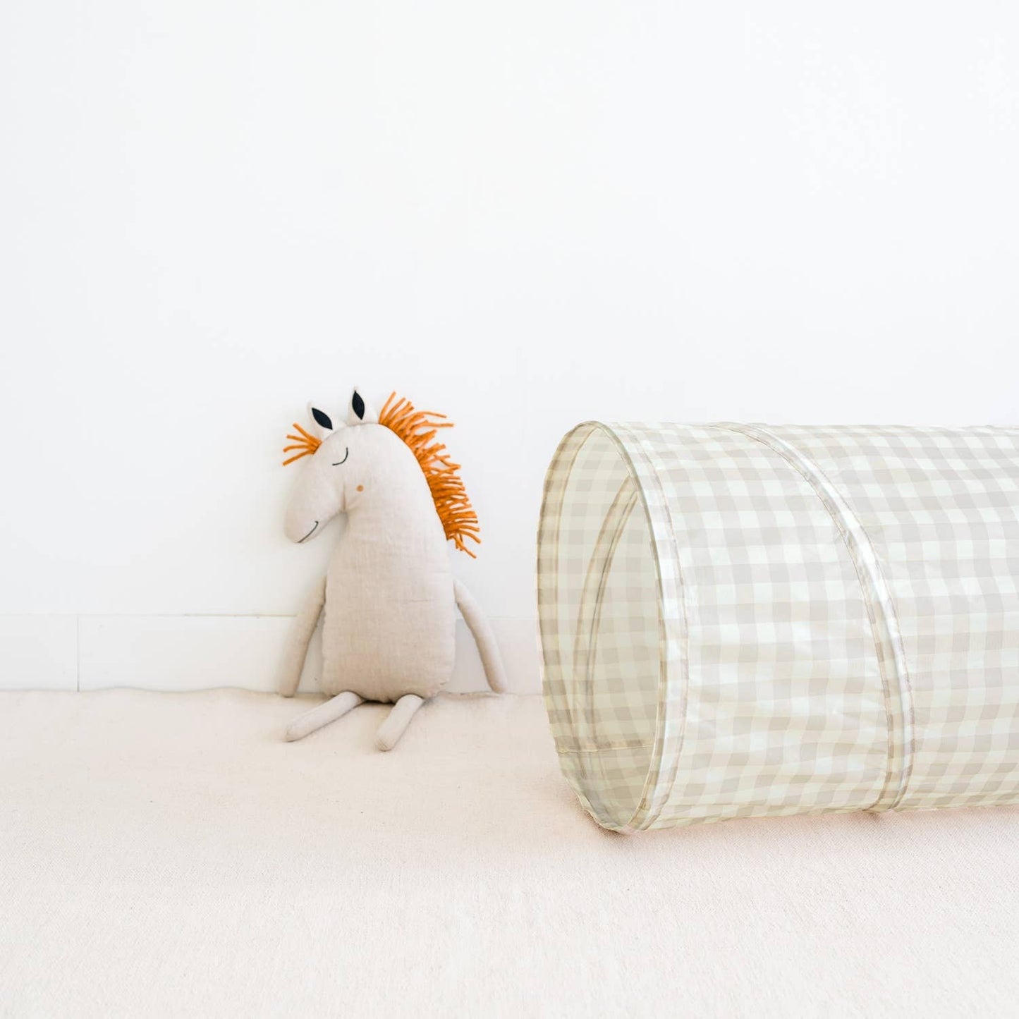 Play Tunnel with Eco-Friendly Recycled Fabric: Checkerboard Green