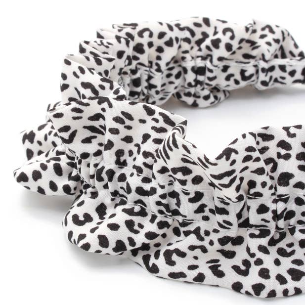 1cm wide animal print ruffle aliceband