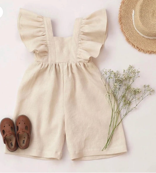 Linen Jumpsuit - Beige
