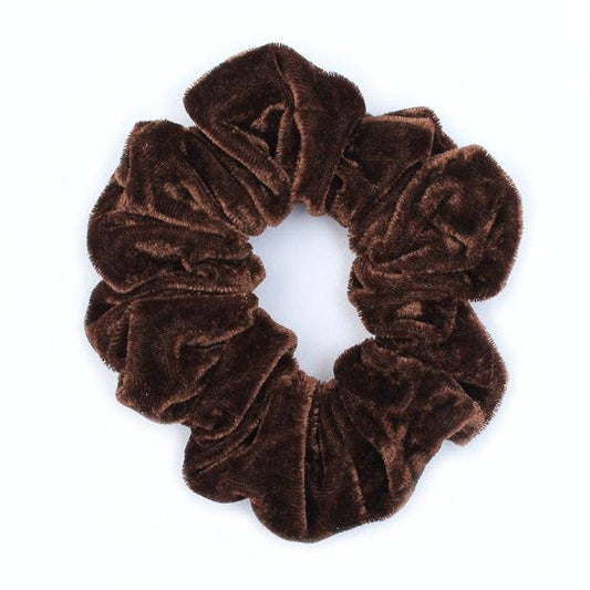 Regular - Brown Velvet Scrunchie. Dia.10cm