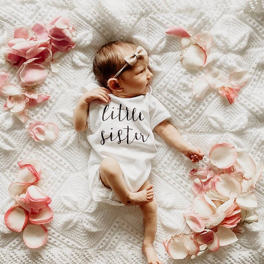 LITTLE SISTER BODYSUIT: 0-3 months