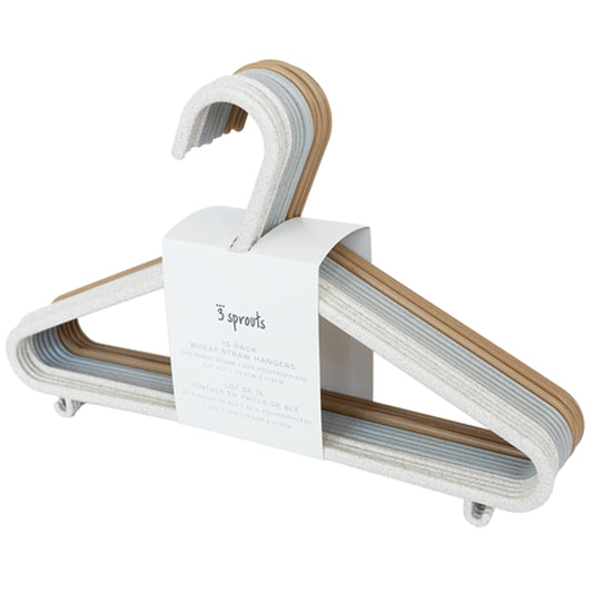 Baby Wheat Straw Hangers (2 Packs of 15): Speckled Assorted