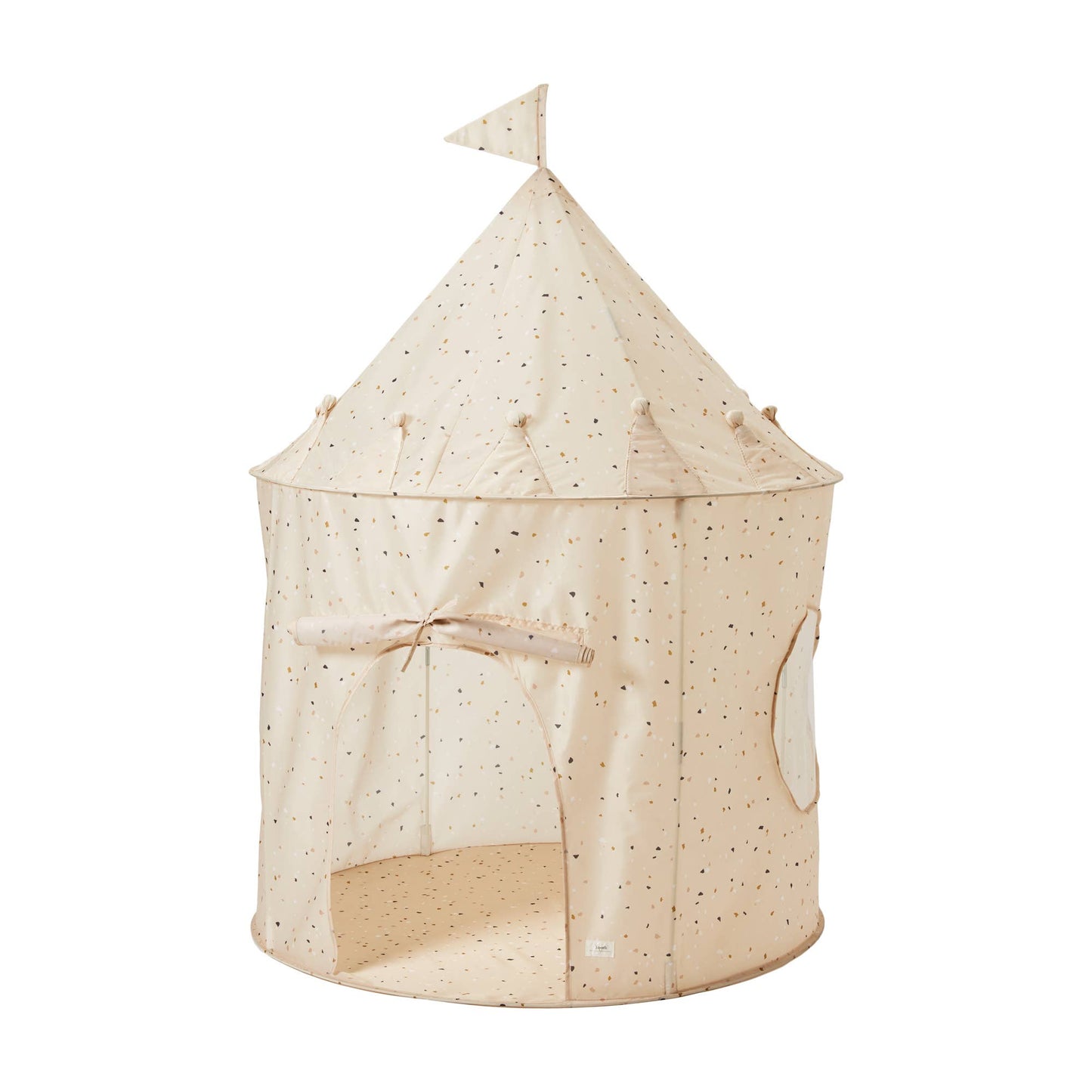 Recycled Fabric Play Tent Castle - Prints: Blueberry Ivory