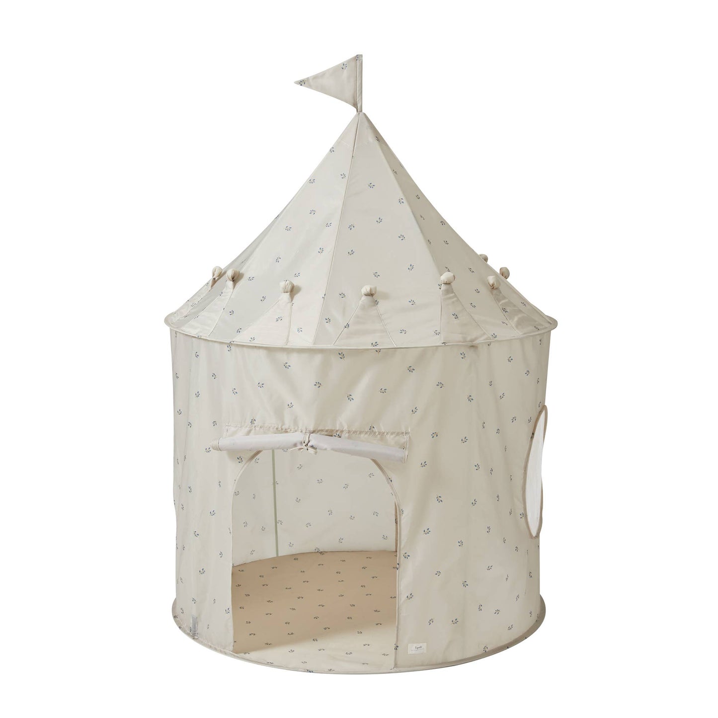 Recycled Fabric Play Tent Castle - Prints: Terrazzo Beige
