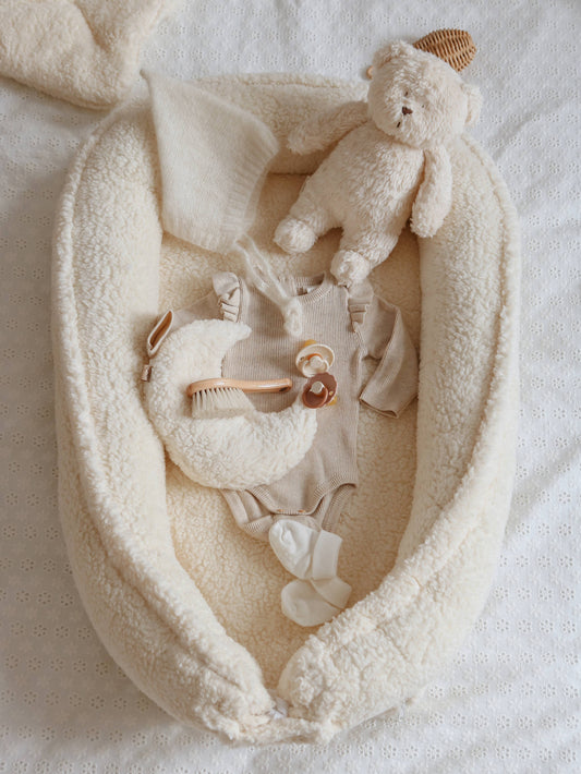 All Teddy babynest - 2 colors babyly: All teddy cream